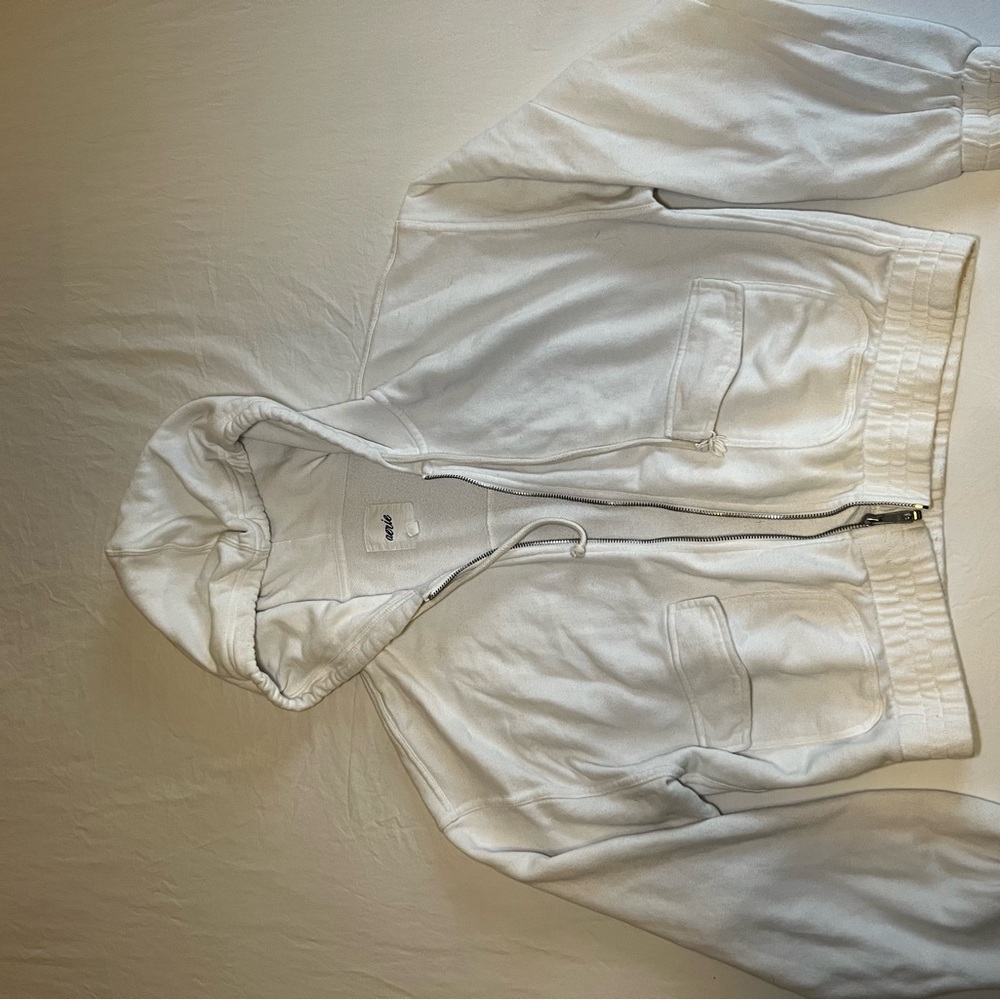 White Zip-Up Hoodie